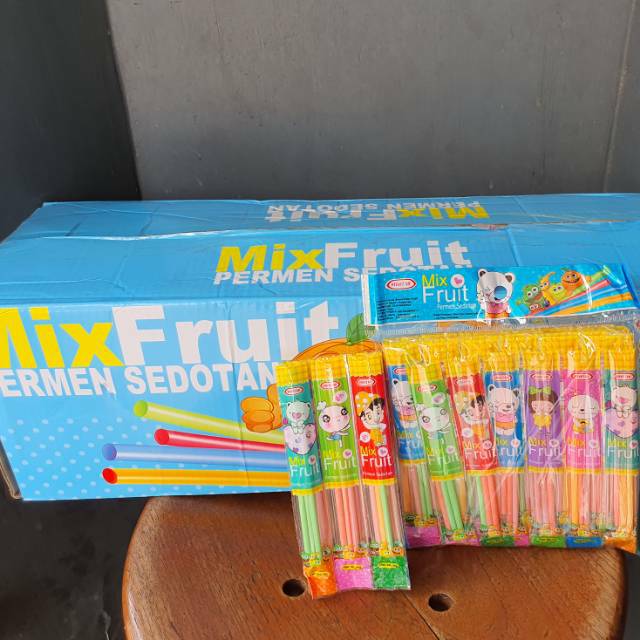 [1 KARDUS] Sweet Me - Mix Fruit Permen Sedotan isi 24pak
