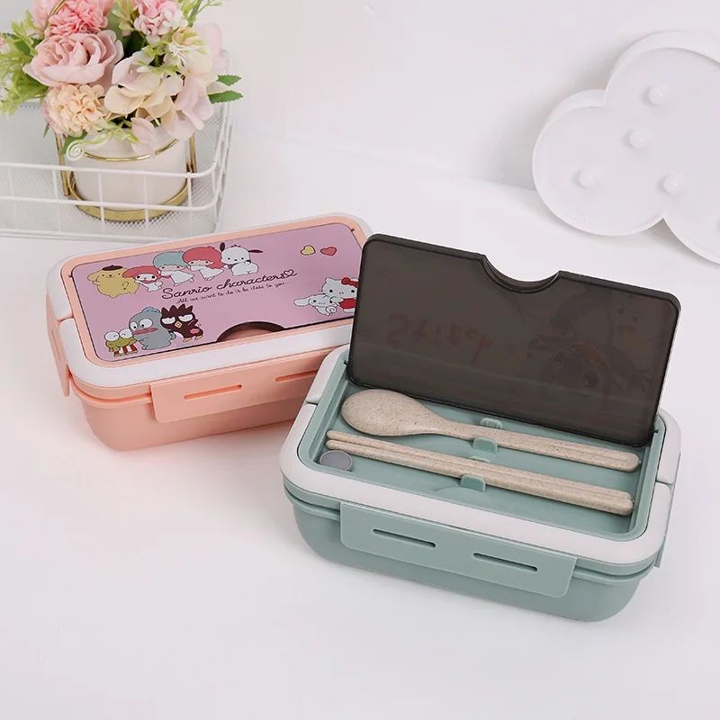 Lunch Box Kotak Bekal Karakter Pooh My Melody Kuromi Batzmaru Stitch Pompompurin Hello Kitty Sanrio Doraemon Snoopy Little Twin Star Cinnamoroll