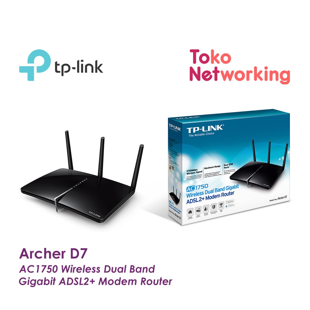 TP-LINK ARCHER D7: AC1750 Wireless Dual Band Gigabit ADSL2+ Modem Router