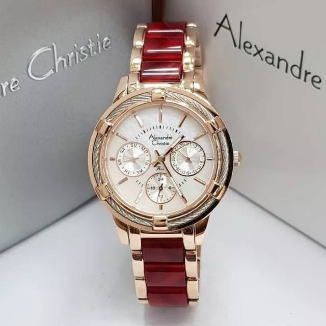 JAM TANGAN CEWEK/WANITA ALEXANDRE CHRISTIE AC 2654 RED ROSEGOLD