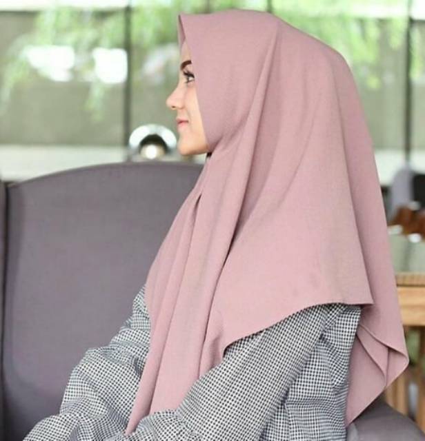 Hijab Segitiga instan jilbab segiempat instan diamond georgette jahit tepi jilbab antem 1 layer-3