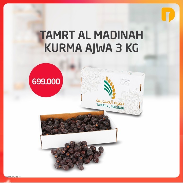 

Kurma Ajwa Tamrt Al Madinah 3 Kg Original Kurma Arab Saudi