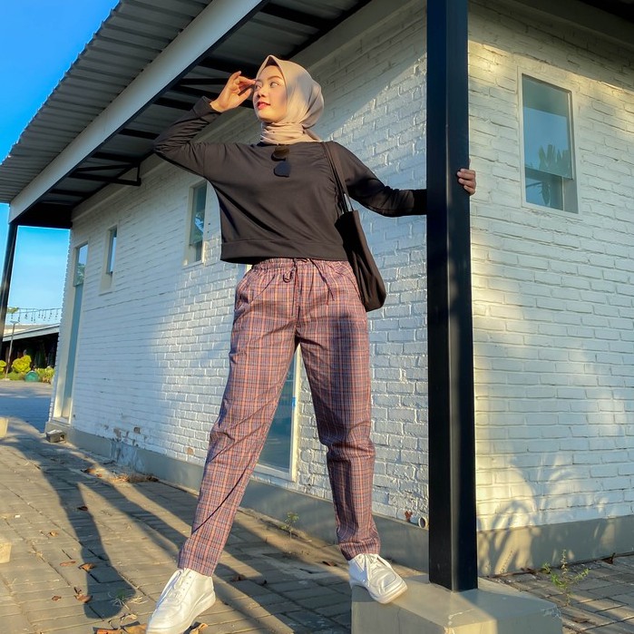 KYR P009 SALSA PLAID BASIC PANTS CELANA KOTAK Shopee KYR P009 SALSA PLAID BASIC PANTS CELANA KOTAK Shopee