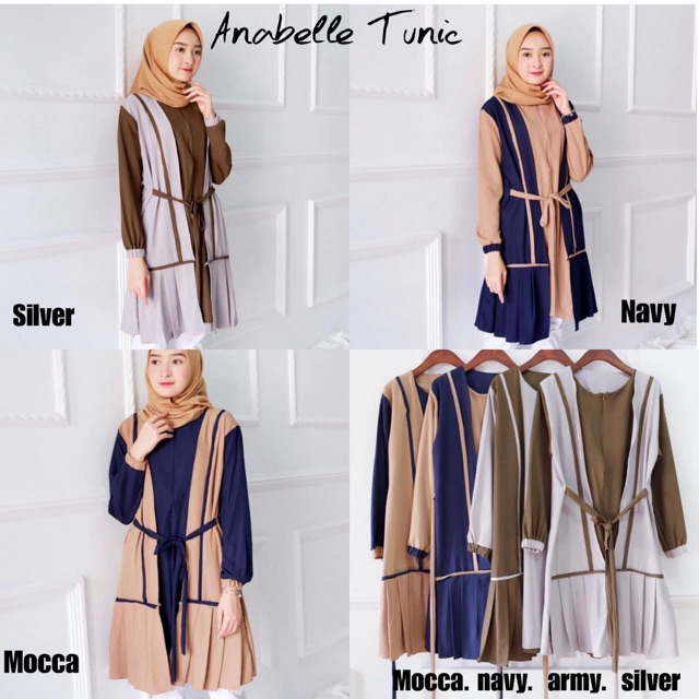 Mizu Tunik Ready Warna Navy Mocca Army Silver Shopee Indonesia
