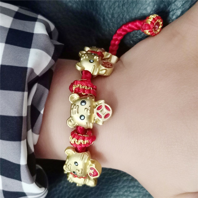 2/5 Pcs Multi-Ukuran Wufu Tahun Harimau Paduan Seng Pesona Manik-manik Liontin untuk DIY Beruntung Gelang Kalung Perhiasan Aksesoris