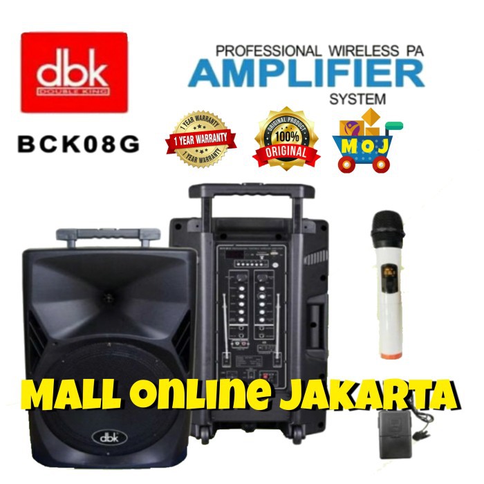 Speaker aktif 12 inch dbk bck-08 portable aktiv bluetooth mic wireless