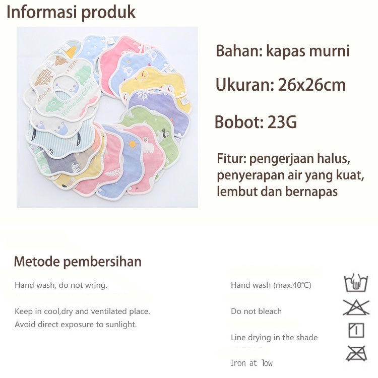 Celemek bayi/Celemek makan bayi/Celemek masak/Celemek bayi kain (B169)