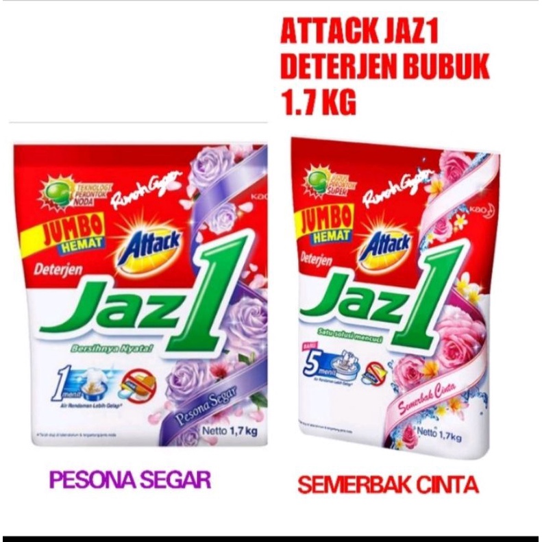 Attack Jaz1 Bubuk 1.7 Kg Detejent Bubuk  MURAH 1700 Gram Sabun Pencuci Pakaian