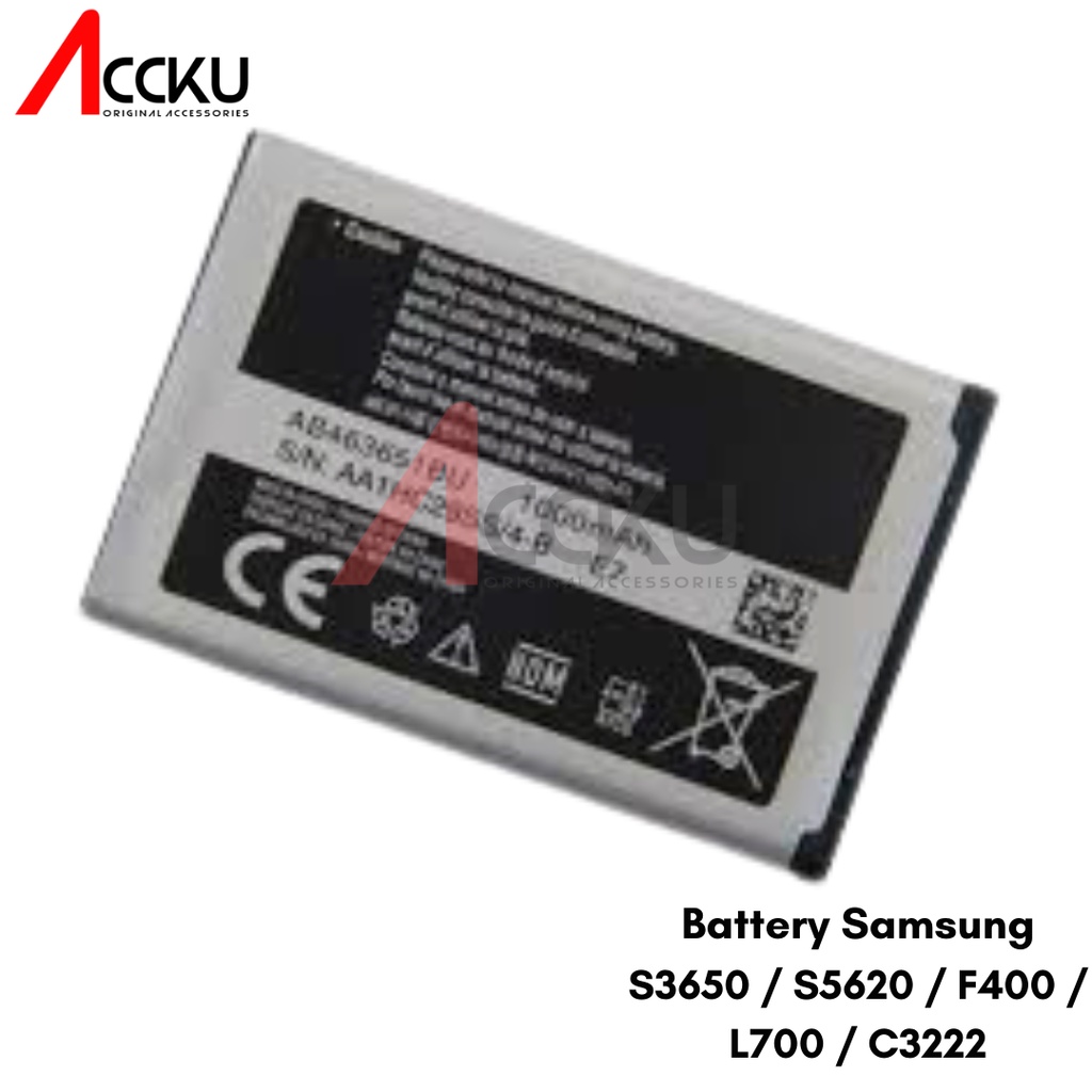 BATERAI BATTERY SAMSUNG F400 / S3650 / C3322 / B3410 ORIGINAL 99%