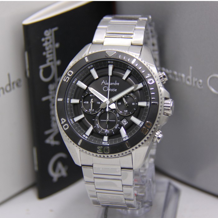 PROMO!!! Jam Tangan Pria ALEXANDRE CHRISTIE AC 6544 AC6544 PRIA Black ORIGINAL BERGARANSI