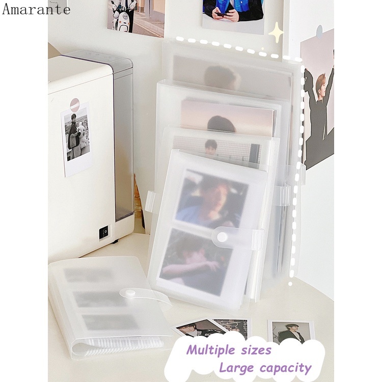 Buku Album Foto / Kartu Pos 80 / 160 / 240 Grids Frosted Bahan PP Ukuran 3 / 6 Inci