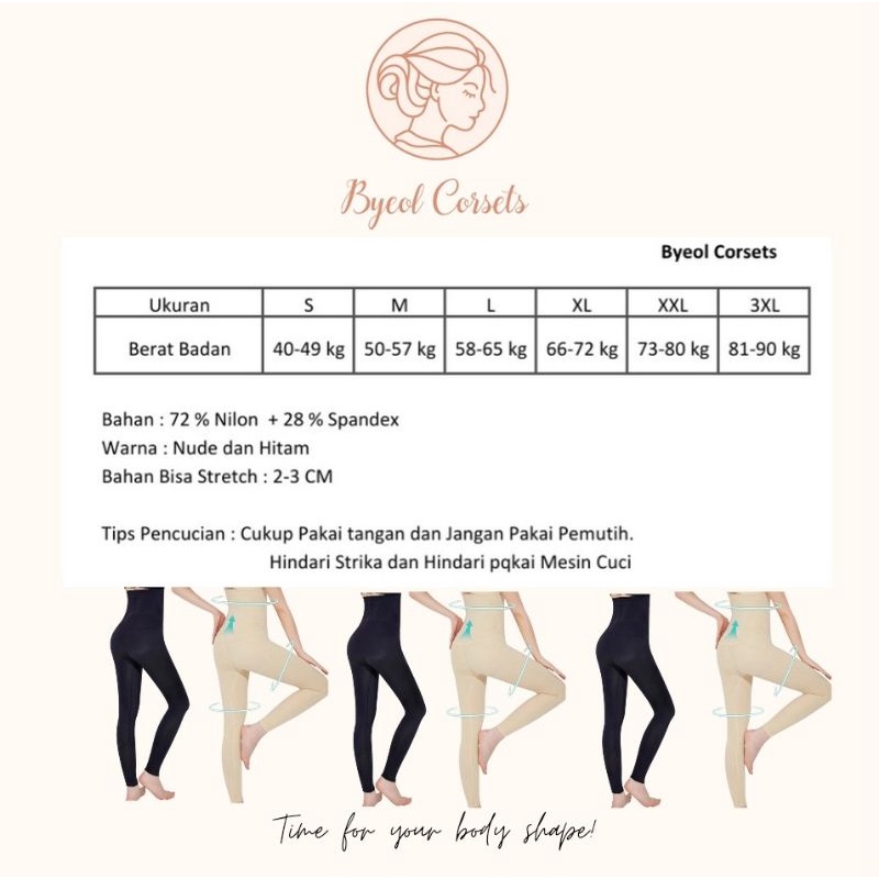 Byeol Corsets Nam Korset Celana Leg Shaper Contouring Pants Panjang Celana Melahirkan Premium Pembentuk Bokong Pengecil Perut