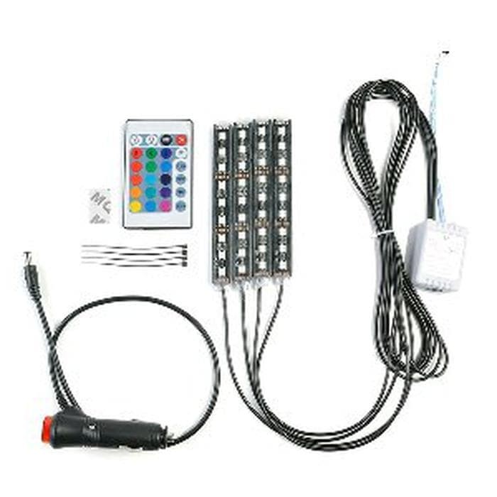 Lampu Led Kolong Dashboard Mobil RGB Remote sparepart