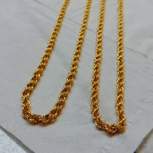 Kalung Lapis Emas Asli Model Lilit Pintal Besar