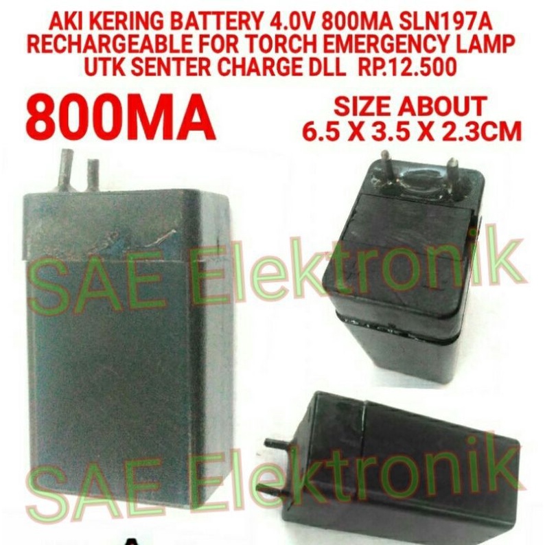 SLN197A AKI KERING 800MA 4V BATTERY LAMPU EMERGENCY AKI SENTER BATTERY