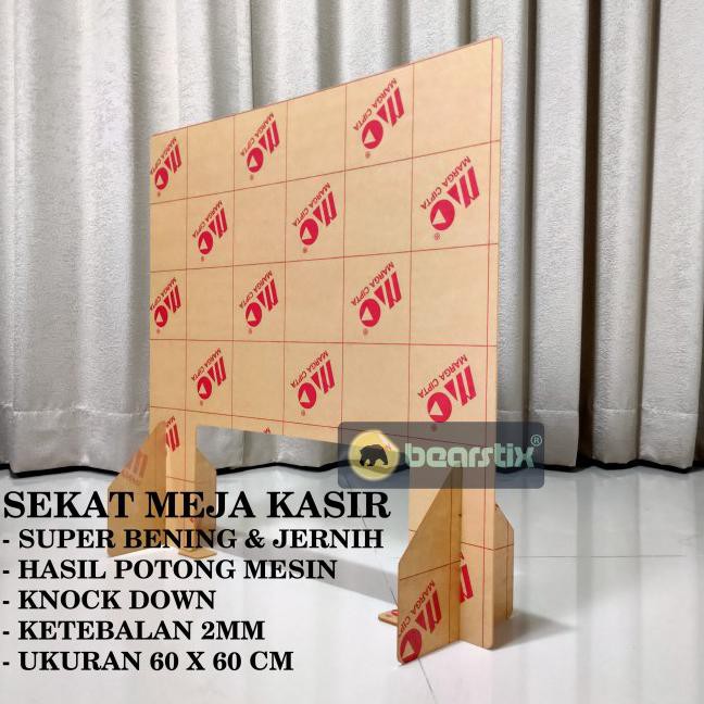 

★Best Seller★ Sekat Meja Pembatas Akrilik Partisi Meja Kasir Cafe Restoran Bening - GOJEK/GRAB