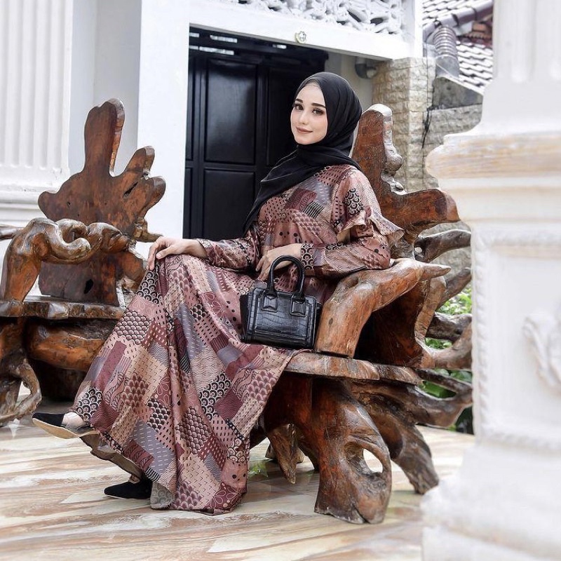 (1Kg Muat 5Pcs) Gamis Dress Vanesa #1// Bahan Rayon Viscose//Gamis Model Vanesa//Gamis Kekinian//Gam