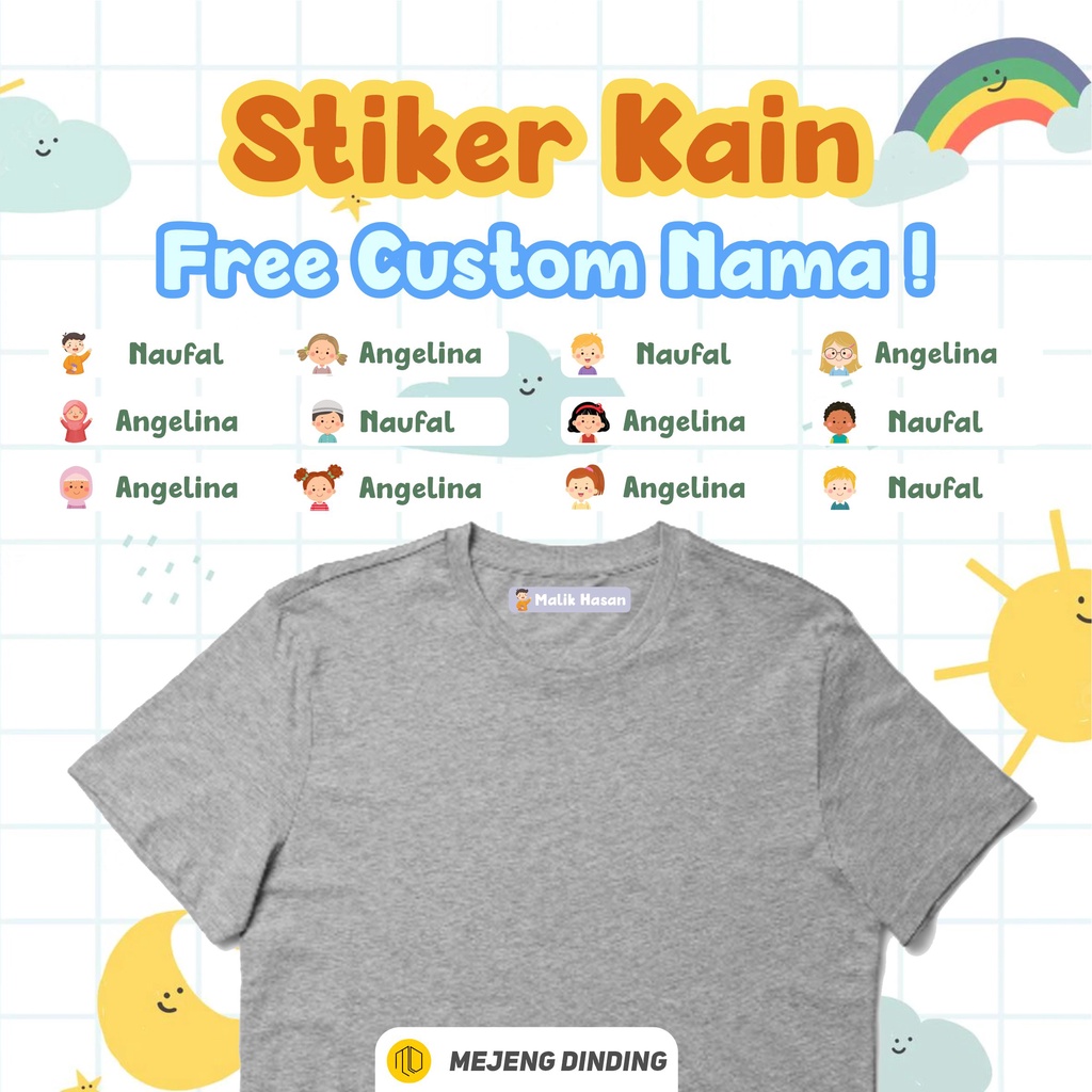 

( ISI 20 PCS ) STIKER KAIN STIKER BAJU NAMA CUSTOM SABLON KAIN STICKER SETRIKA SABLON SETRIKA LABEL NAMA BAJU LABEL KAOS / STIKER UNTUK BAJU / Stiker Sticker Custom Nama Sablon Setrika/Stiker Baju Setrika/Stiker Kaos Nama CustomStiker nama kain
