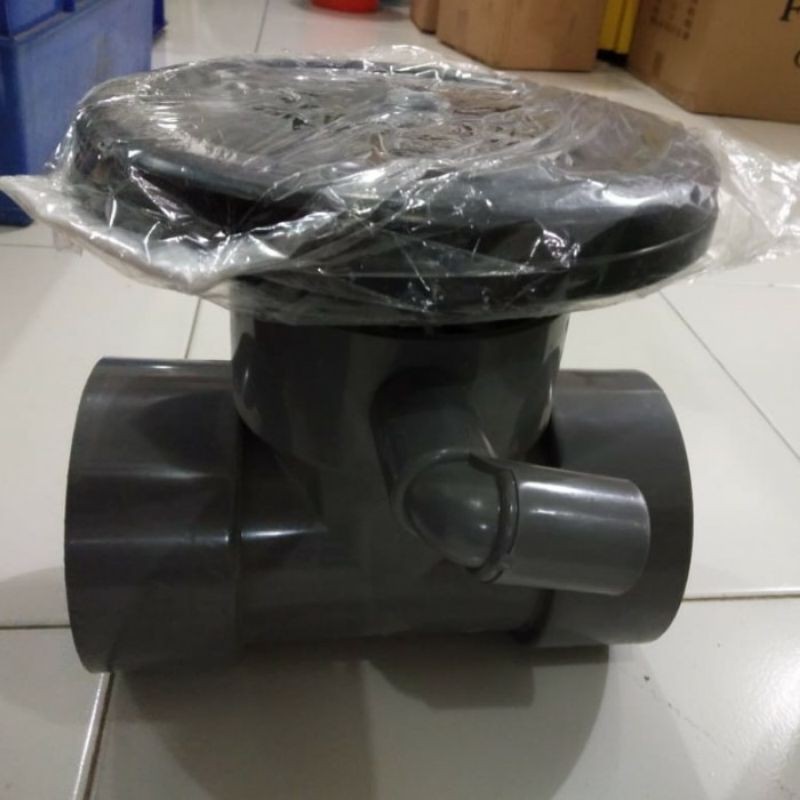 Bottom Drain 2.5inch Versi T + Air Diffuser 15cm | BD Kolam Koi 
