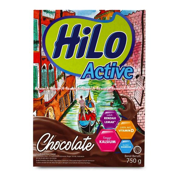 HILO Active Coklat 750gr Hi-lo Active Cokelat Susu Kalsium Tulang Untuk Remaja Hilo Aktif Susu Rasa Cokelat 750 gr
