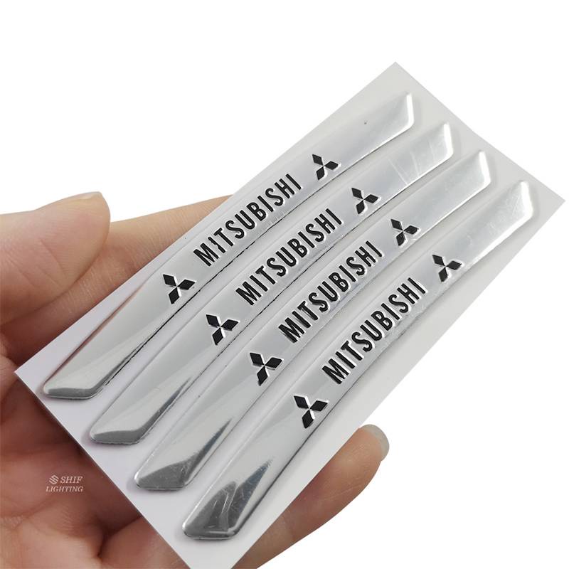 4pcs Stiker Emblem Logo Mitsubishi Bahan Aluminum Untuk Dekorasi Velg Mobil Mitsubishi