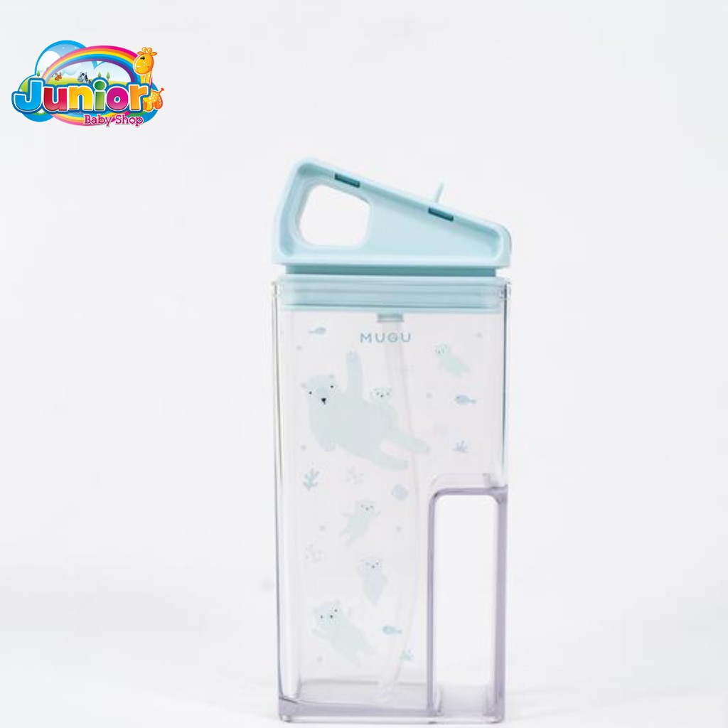 Mugu Square Straw Bottle With Handle 320ml