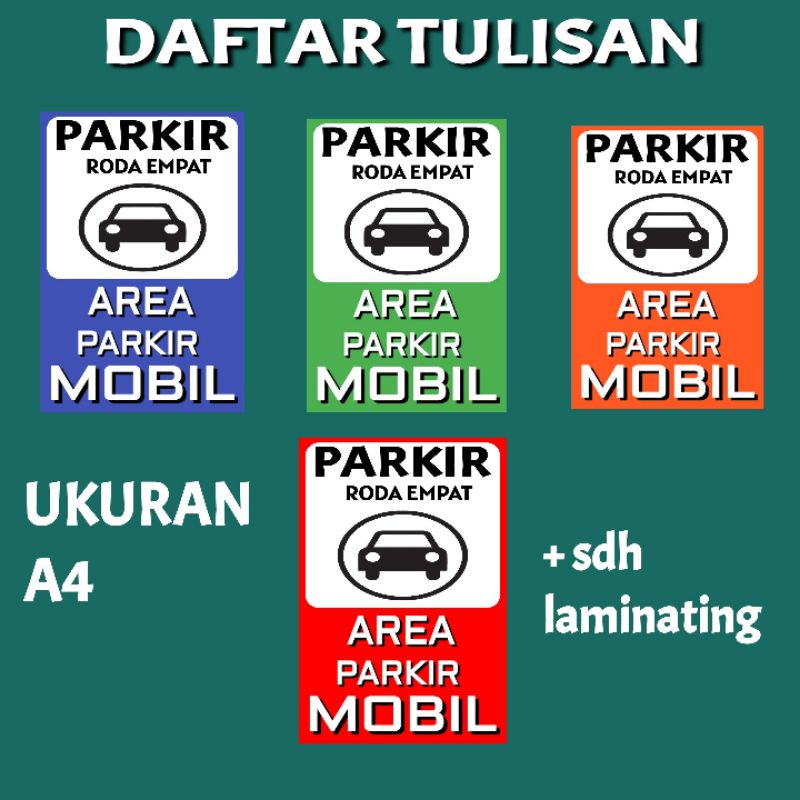 

tulisan area parkiran mobil d8f