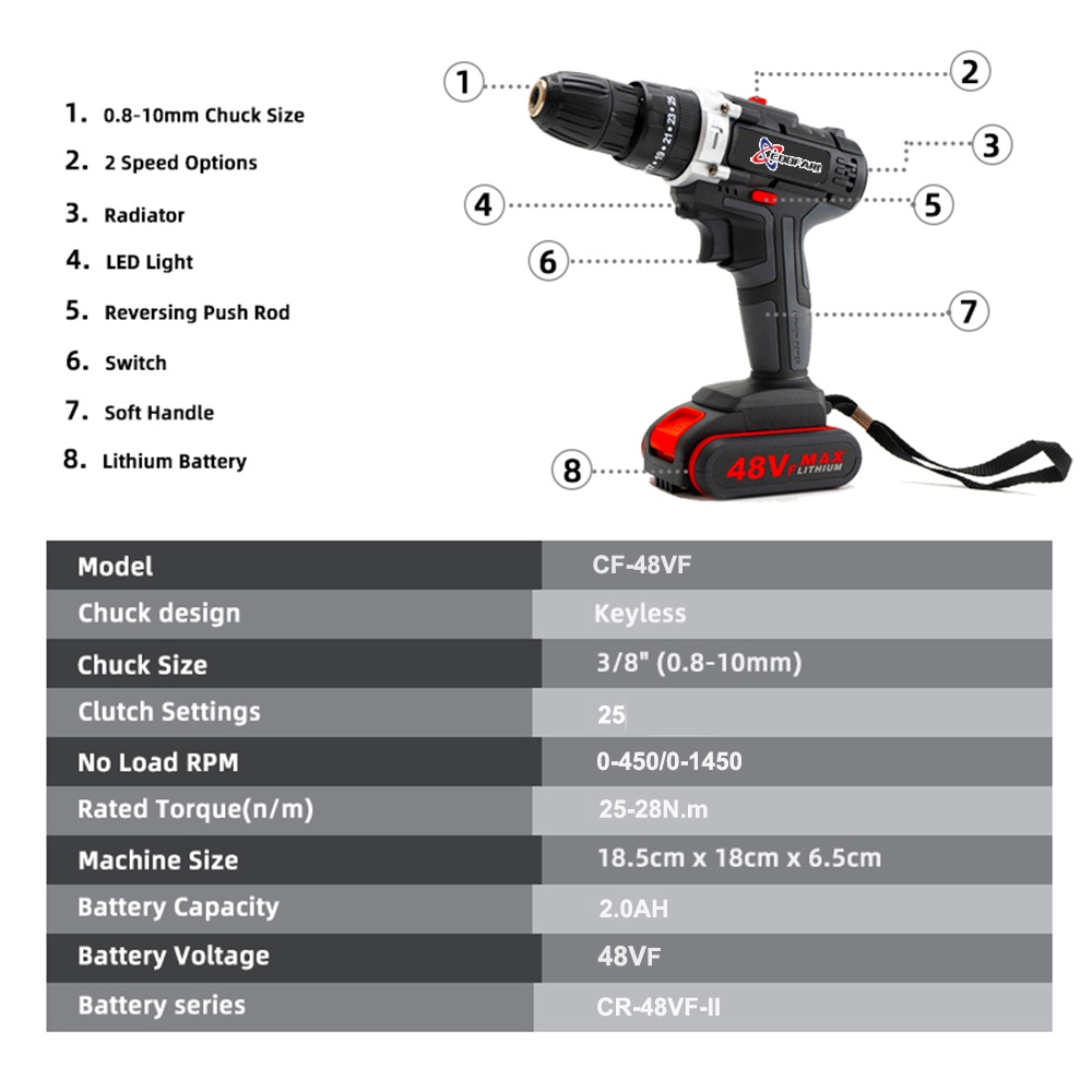 Bor Mesin Elektrik Drill 10mm Set Reversible Mesin Bor Tangan Listrik