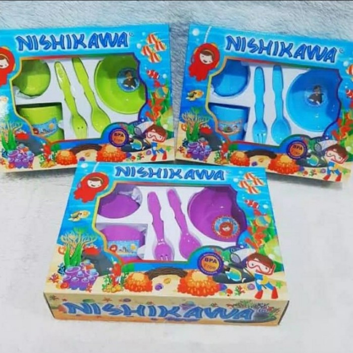Feeding Set Nishikawa / Peralatan Makan Bayi Set Kecil / feeding set bayi termurah