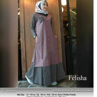  BAJU  BUSANA  MUSLIM  WANITA GAMIS SYARI  PESTA FELISHA BUSUI 