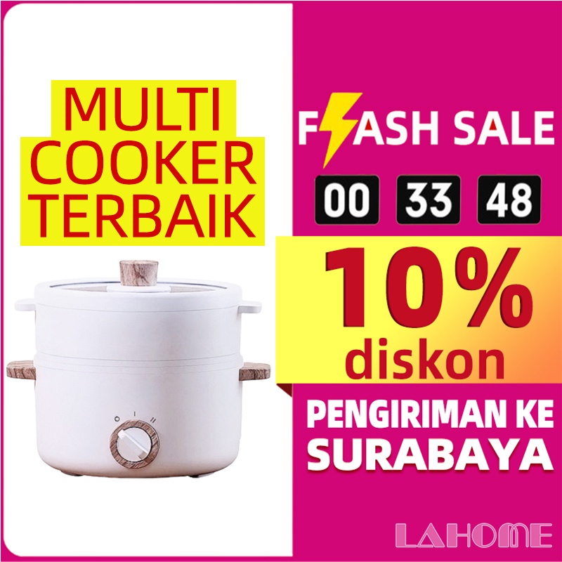 【SURABAYA】LAHOME Electric Pot Multi-stick Electric Multicooker Multifunctional Cooking Pot- 1.5L (ve
