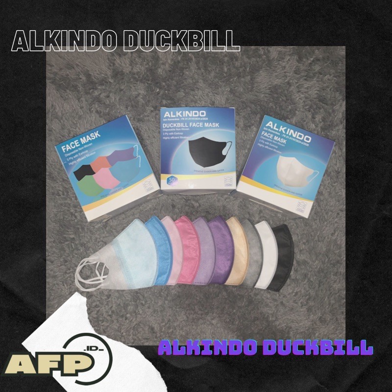 masker alkindo duckbill 3 ply warna warni