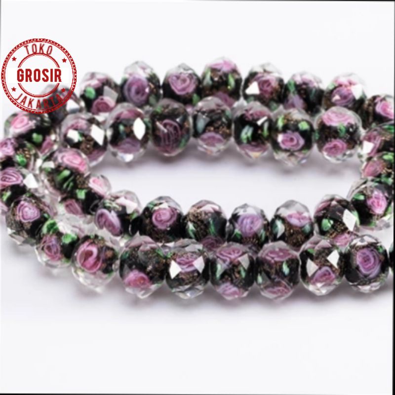 Bahan Gelang Batu Crystal Ceko Murano 8 mm 10 mm