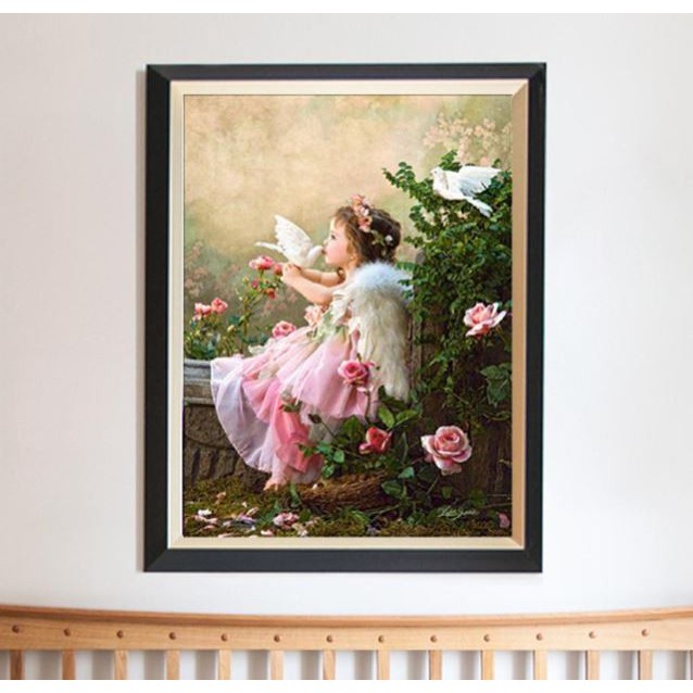 DIY Diamond Painting - 5D Girl Kiss Pigeon Stitch Kit