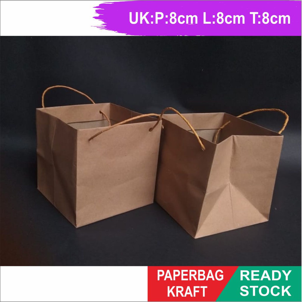 

Paperbag Souvenir Polos Mini Bentuk Kotak Uk P8 L8 T8cm 10 pcs