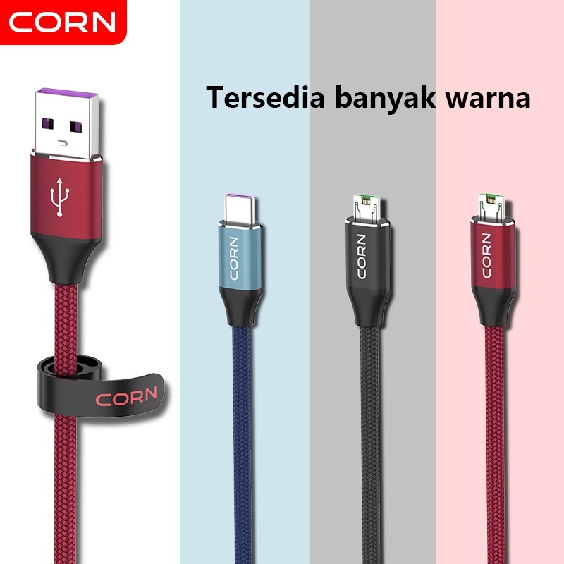 CORN 1.2M 65W Type-C 5A/ Lightning 2.4A/Micro 4A/Super Fast Charging Charger Cable