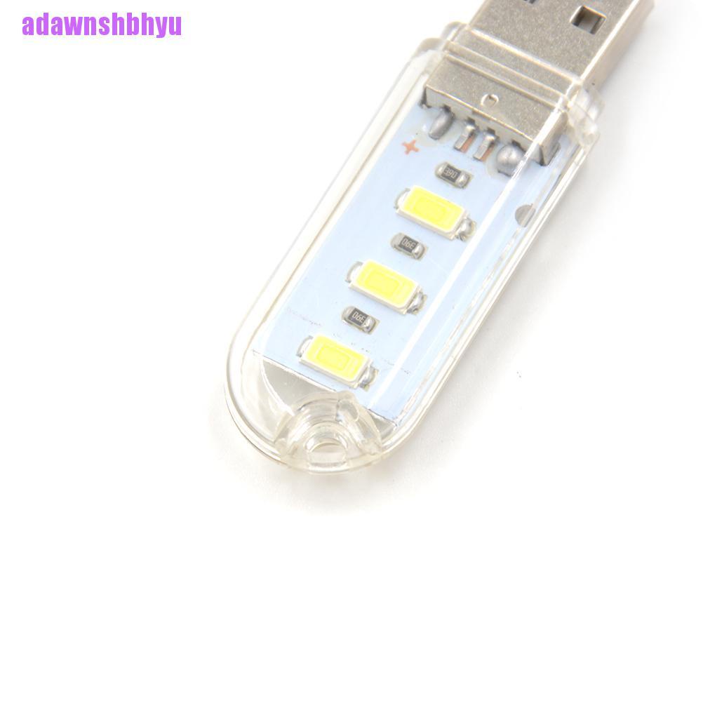 (adawnshbhyu) Lampu Bohlam LED Mini USB Untuk Camping / Membaca / Laptop