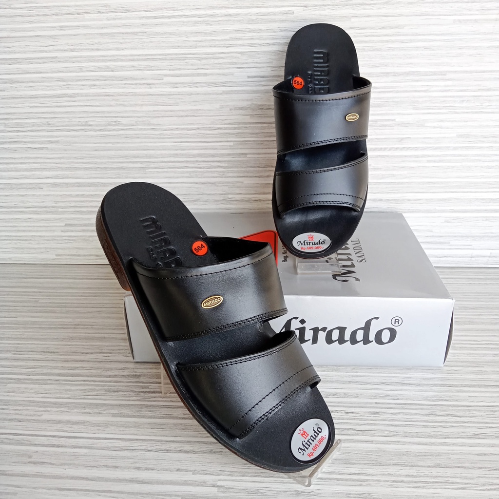 Sandal pria mirado 564 kulit asli original sandal pria casual sendal slide pria mirado tali strip du