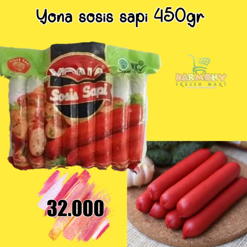 Yona Sosis Sapi Merah Premium 450gr isi 15