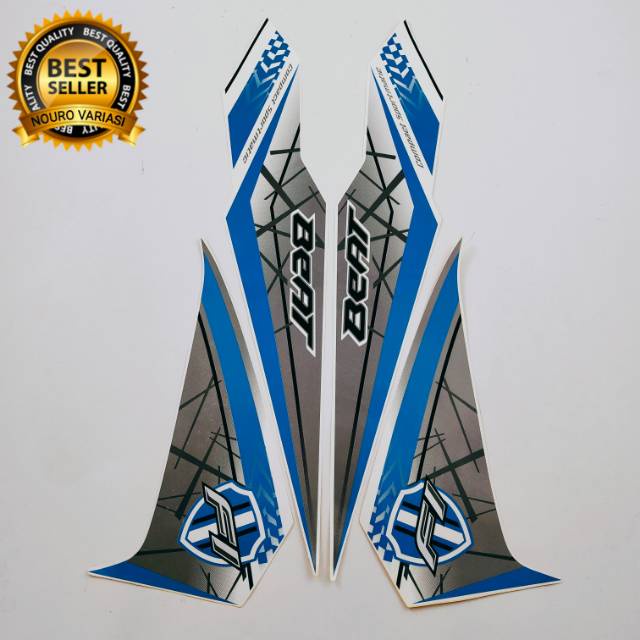 (COD) striping honda beat fi esp 2016 2017 putih lis biru stiker list motor standar kualitas origina