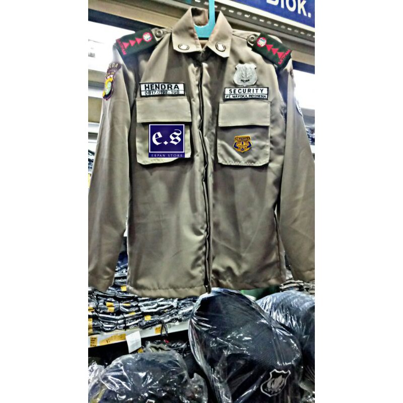 baju seragam pdl satpam security bahan drill+bed&atribut
