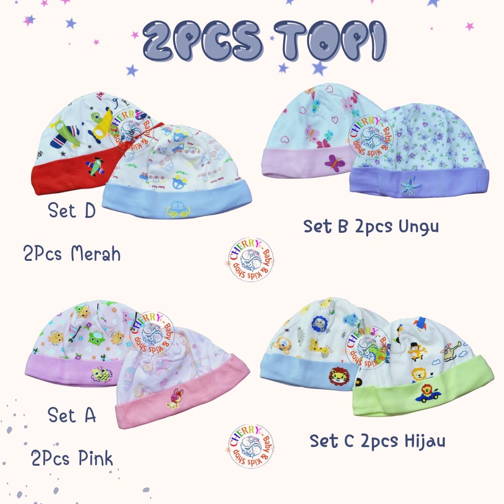 PREMIUM 2 Pcs Set Topi Bayi Lucu Impor CBKS JH