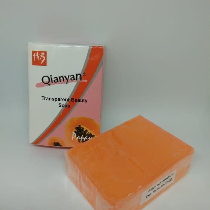 QIANYAN TRANSPARENT BEAUTY SOAP PAPAYA BPOM - SABUN QIANYAN PEPAYA