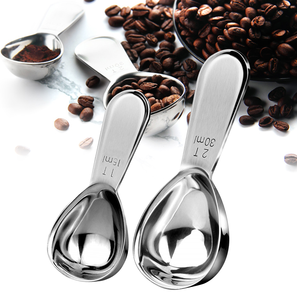 Hot Sale /15/30ml Sendok Takar Gula Kopi Stainless Steel/Sugar Powder Tea Measuring Scoop With Scale Sendok Ukur Dapur Coffee Accessorie