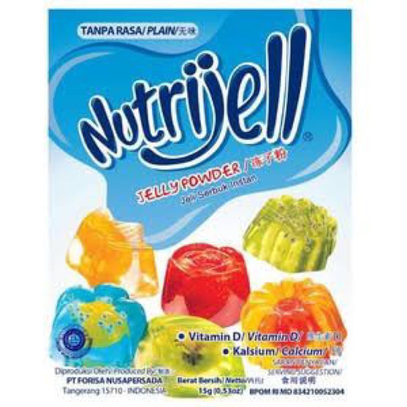 

nutrijell plain 15gr tanpa rasa