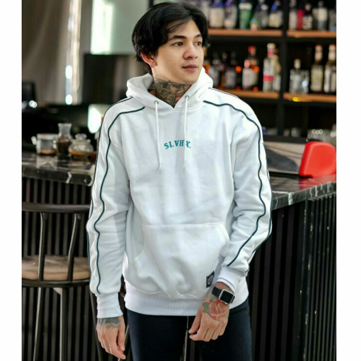 Sweater Hoodie Salviohexia Jaket Simple Putih