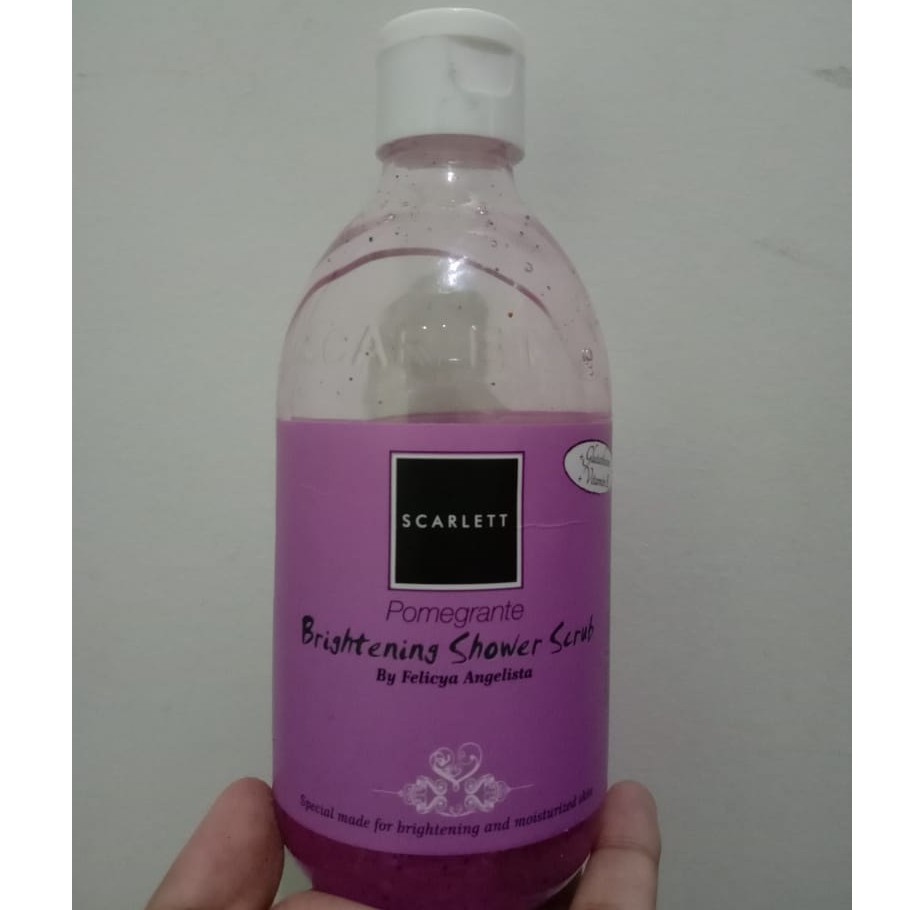 PRELOVED SCARLETT BRIGHTENING SHOWER SCRUB PINK VARIAN POMEGRANTE ORIGINAL BPOM THRIFT SKINCARE