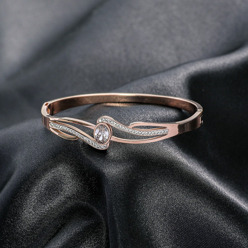 4092 Gelang Bangle Titanium Korea Style Wanita Anti Karat - ercassia