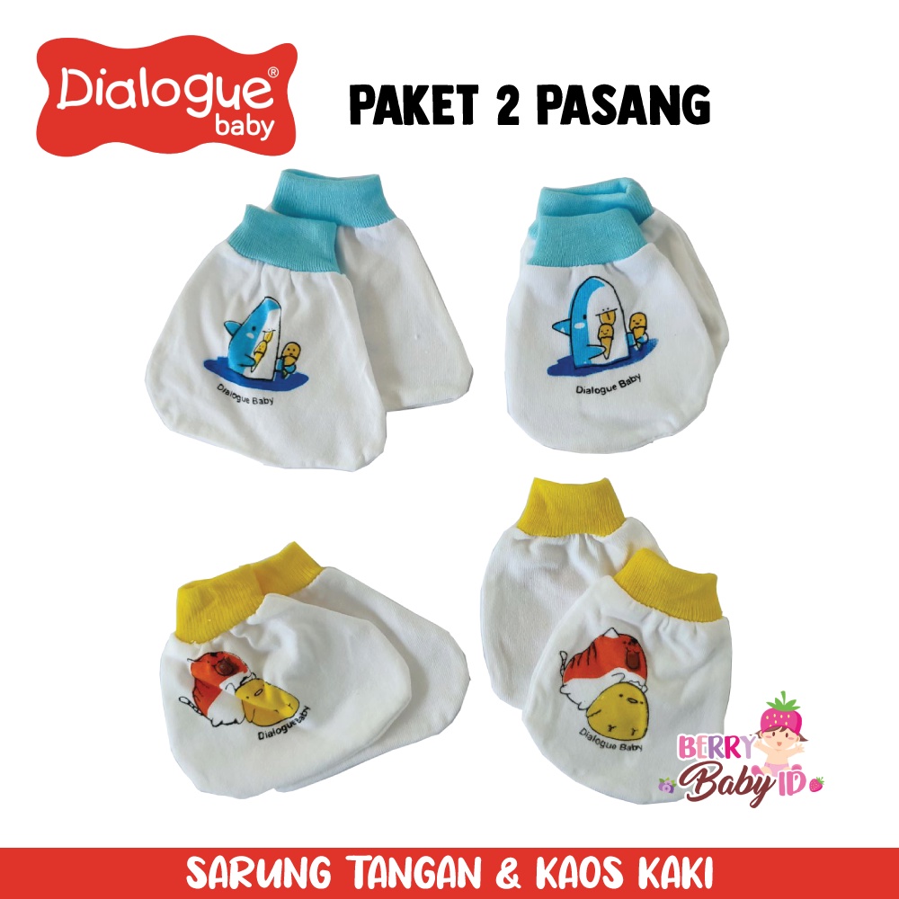 Dialogue Baby Paket 2 Pasang Sarung Tangan Mittens &amp; Kaos Kaki Bayi Berry Mart