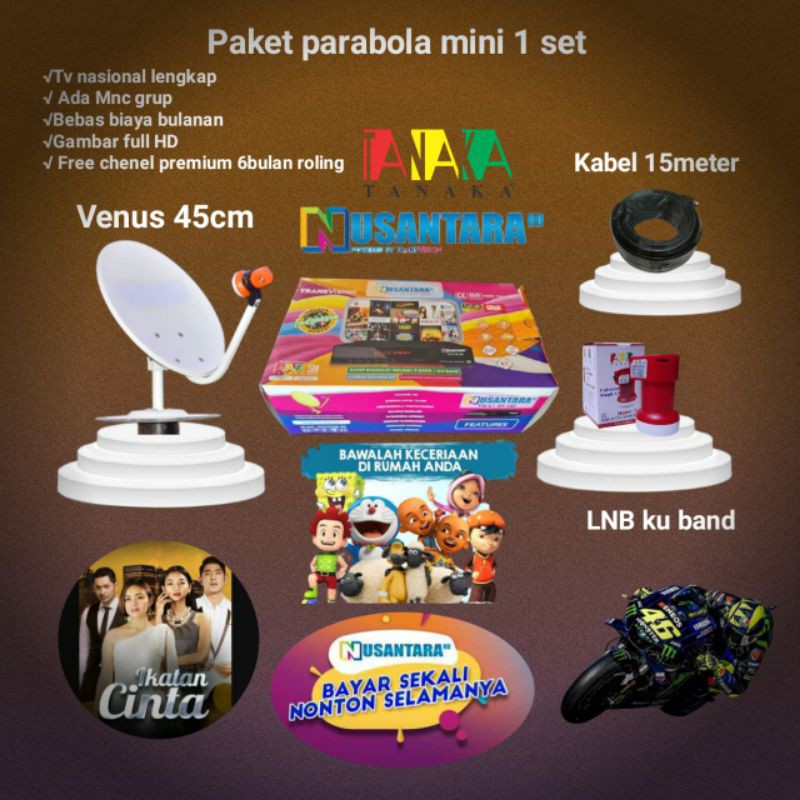Parabola mini 45 lengkap dan nusantara hd support mnc grup